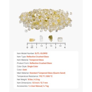 VEVOR Χρυσά Γυάλινα Διακοσμητικά Πέτρες 1/2-Inch για Τζάκι και Πυρσ... VEVOR Χρυσά Γυάλινα Διακοσμητικά Πέτρες 1/2-Inch για Τζάκι και Πυρσ...