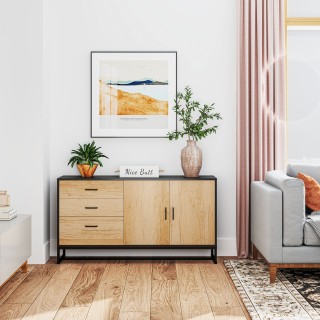 HOMCOM  Μοντέρνα Κρεντέντζα με 3 Συρτάρια και ένα Ντουλάπι Κουζίνας...