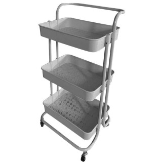 BAKAJI Καρότσι Κουζίνας από Μέταλλο με 3 Ράφια 43x36x85 4 Ρόδες Εξ... BAKAJI Καρότσι Κουζίνας από Μέταλλο με 3 Ράφια 43x36x85 4 Ρόδες Εξ...