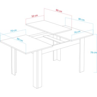 Shally Dogan  Επεκτεινόμενο Τραπέζι Φαγητού 90 x 140 - 190 cm Εξοικ...