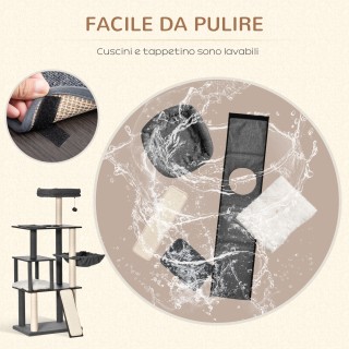 PawHut Ξυστός για πολυεπίπεδες γάτες, κοντάρια σιζάλ, σπίτι, κρεβάτ...