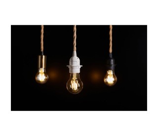 Ostaria Κρεμαστό Φωτιστικό Καλώδιο Φυσικό Σχοινί Μεταλλικό Λευκό E2...