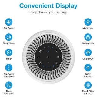 Levoit Καθαριστής Αέρα  με φίλτρο HEPA και WiFi για Χώρους 35m² Cor...