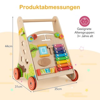 Costway Ξύλινος Περπατούρα Montessori με Πολλαπλές Δραστηριότητες γ...