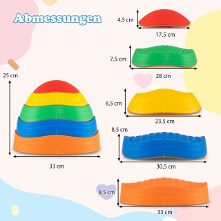 Costway Πολύχρωμοι Πενταγωνικοί Ισορροπιστικοί Λίθοι για Παιδιά, Αν... Costway Πολύχρωμοι Πενταγωνικοί Ισορροπιστικοί Λίθοι για Παιδιά, Αν...