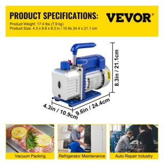VEVOR Αντλία Κενού Ψυκτικού 3CFM 1/4HP με Σετ Μετρητών HVAC 3CFM1-... VEVOR Αντλία Κενού Ψυκτικού 3CFM 1/4HP με Σετ Μετρητών HVAC 3CFM1-...