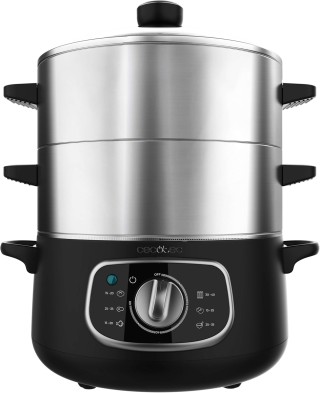 Ατμομάγειρας Vapovita SteelPot White – 1300W με 3 Δοχεία από Ανοξεί...
