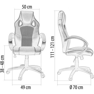 BAKAJI  Καρέκλα Γραφείου Διευθυντική με Περιστρεφόμενους Τροχούς Αθ...