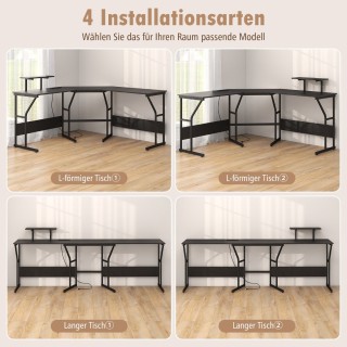 Costway  Ο απόλυτος L-σχήματος υπολογιστής γραφείου για αυξημένη πα...