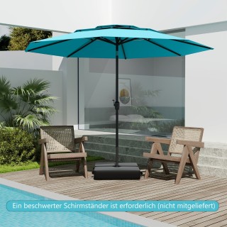 Costway Ισχυρή και Σταθερή Ομπρέλα Κήπου 300 cm με Μανιβέλα και Κλί...