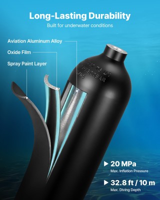 VEVOR Φορητή Μίνι Φιάλη Κατάδυσης 2L για Υποβρύχια Αναπνοή – Επαναχ... VEVOR Φορητή Μίνι Φιάλη Κατάδυσης 2L για Υποβρύχια Αναπνοή – Επαναχ...