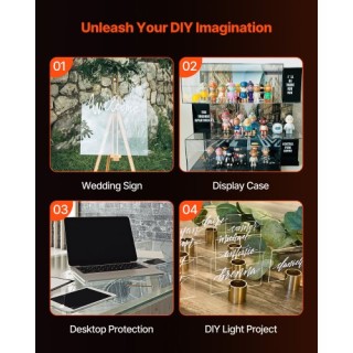 VEVOR Διπλό Πακέτο Ακρυλικών Φύλλων Plexiglass 24x48 ιντσών, Πάχος ... VEVOR Διπλό Πακέτο Ακρυλικών Φύλλων Plexiglass 24x48 ιντσών, Πάχος ...