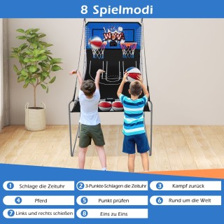 Costway  8 σε 1 Πτυσσόμενο Ηλεκτρικό Μπλε Μηχάνημα Καλαθοσφαίρισης ...