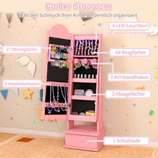 Costway Ντουλάπα Κοσμημάτων Παιδική με Φωτισμό και Ολόσωμο Καθρέφτη... Costway Ντουλάπα Κοσμημάτων Παιδική με Φωτισμό και Ολόσωμο Καθρέφτη...