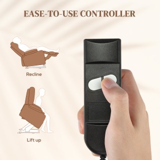 HOMCOM Πολυθρόνα Ανυψωτική Ανακλινόμενη έως 160° με Υποπόδιο και Τη...