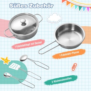 Costway Διαδραστικό Παιχνίδι Κουζίνας για Παιδιά με Ρεαλιστικά Αξεσ...