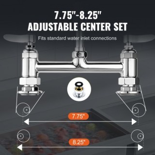 Επαγγελματική Βρύση VEVOR με Προ-Ξέβγαλμα, 44, 8 Κέντρο, 12 Στόμιο,...