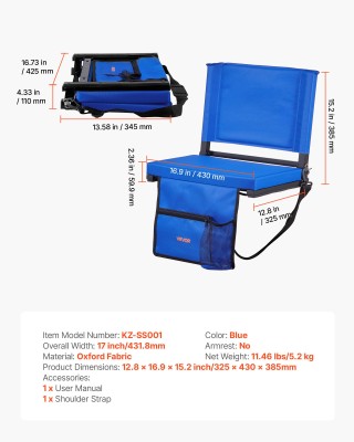 VEVOR Φορητό Κάθισμα Εξεδρών με Πλάτη και Μαξιλάρι BXTYGZY2PCSLV1MC... VEVOR Φορητό Κάθισμα Εξεδρών με Πλάτη και Μαξιλάρι BXTYGZY2PCSLV1MC...