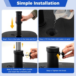 Costway Βάση Ομπρέλας Γεμιζόμενη 22 L / 25 kg για Ιστούς 33, 38 και...