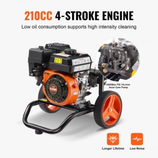 VEVOR Πλυστικό Μηχάνημα Βενζίνης 3400 PSI 2.6 GPM με 5 Ακροφύσια γ... VEVOR Πλυστικό Μηχάνημα Βενζίνης 3400 PSI 2.6 GPM με 5 Ακροφύσια γ...