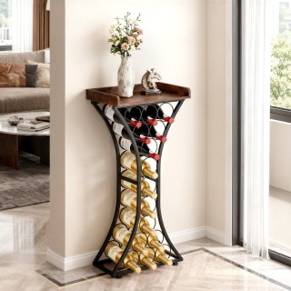 VEVOR Μεταλλική Κάβα Κρασιών 15 Φιαλών με Ξύλινη Επιφάνεια για Σπίτ...