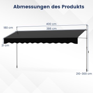 Costway Αντηλιακή Τέντα Μπαλκονιού Χωρίς Τρυπήματα με Χειροκίνητη Ρ... Costway Αντηλιακή Τέντα Μπαλκονιού Χωρίς Τρυπήματα με Χειροκίνητη Ρ...