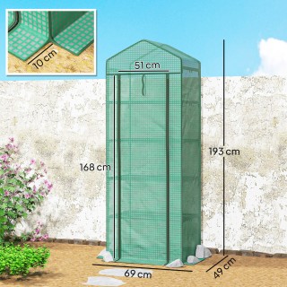 Outsunny Πενταεπίπεδο Θερμοκήπιο για Φυτά με Φερμουάρ, από Ατσάλι κ...