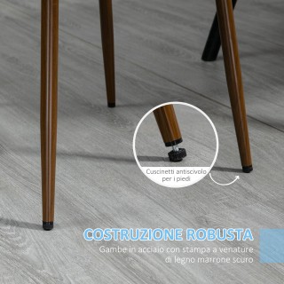 Καρέκλες κουζίνας HOMCOM Επενδυμένες, Σετ 4 σε πολυεστέρα και ατσάλ...