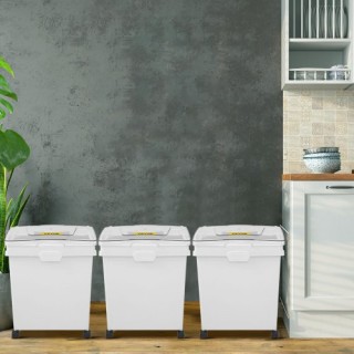 VEVOR  Κάδοι Αποθήκευσης Υλικών 33L με Ρόδες και Καπάκι, 3τμχ MX40Q...