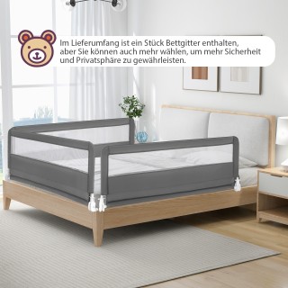 Costway 150 εκ. Πτυσσόμενο Παιδικό Κάγκελο Κρεβατιού με Αφαιρούμενο...