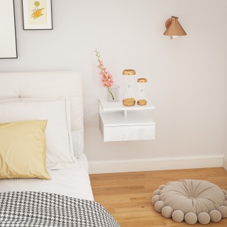 HOMCOM Κρεμαστό Κομοδίνο με Συρτάρι και Ράφι, 35x32x22.5 εκ, Λευκό ... HOMCOM Κρεμαστό Κομοδίνο με Συρτάρι και Ράφι, 35x32x22.5 εκ, Λευκό ...