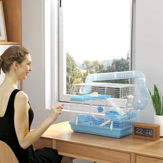 PawHut Κλουβί για χάμστερ με 3 επίπεδα με σπιτάκι, τροχό, μπολ για ... PawHut Κλουβί για χάμστερ με 3 επίπεδα με σπιτάκι, τροχό, μπολ για ...