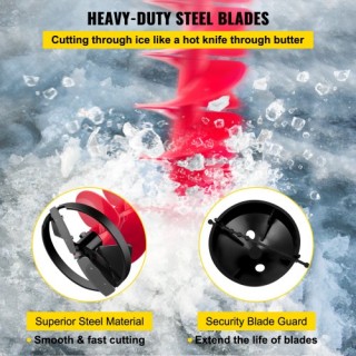 Τρυπάνι Πάγου VEVOR, Διάμετρος 8, Μήκος 39, με Προέκταση 11.8 & Προ... Τρυπάνι Πάγου VEVOR, Διάμετρος 8, Μήκος 39, με Προέκταση 11.8 & Προ...