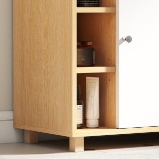 HOMCOM Κινητό Ντουλάπι για Νιπτήρα Μπάνιου με Ντουλάπι 2 Πόρτες Sof...