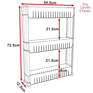 BAKAJI  Καρότσι Καρελίνιο Σλιμ Εξοικονόμησης Χώρου Κουζίνα Μπάνιο Α...