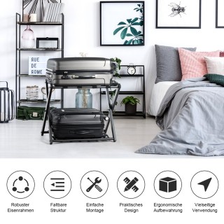 Costway Πτυσσόμενη Βάση Αποσκευών με Μεταλλική Κατασκευή και Διπλή... Costway Πτυσσόμενη Βάση Αποσκευών με Μεταλλική Κατασκευή και Διπλή...