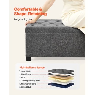 VEVOR Πάγκος Αποθήκευσης VEVOR, Κουμπωτός Τερματικός Οθωμανής με Με...