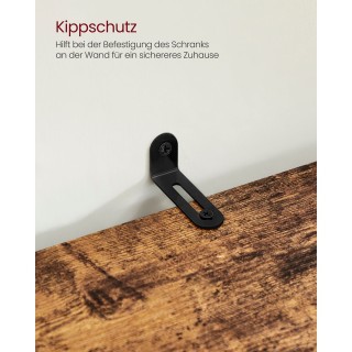 VASAGLE Ψηλή Ρουστίκ Ντουλάπα Μπάνιου με Ρυθμιζόμενα Ράφια 40x30x16...