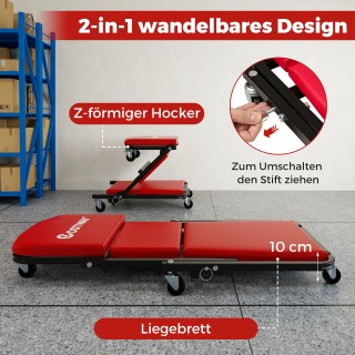Costway 2 σε 1 Τροχήλατο Εργαστήριο με 6 Ρόδες & Επενδεδυμένο Κάθισ... Costway 2 σε 1 Τροχήλατο Εργαστήριο με 6 Ρόδες & Επενδεδυμένο Κάθισ...