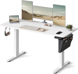SONGMICS Ηλεκτρικό Ρυθμιζόμενο Γραφείο με Αποθηκευτικό Χώρο και Αθό...