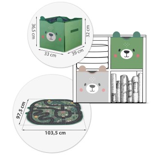Παιδικό Καλάθι Αποθήκευσης & Χαλάκι Παιχνιδιού Υφασμάτινο 33 × 39 ×...