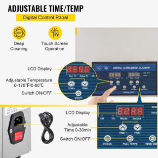 VEVOR Διπλής Συχνότητας 22L Υπερηχητικός Καθαριστής με Θερμαντήρα γ...