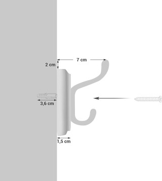 Επιτοίχια Κρεμάστρα με 4 Διπλά Μεταλλικά Άγκιστρα SONGMICS LHR23WT Επιτοίχια Κρεμάστρα με 4 Διπλά Μεταλλικά Άγκιστρα SONGMICS LHR23WT