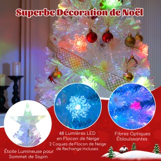 Costway Τεχνητό Χριστουγεννιάτικο Δέντρο 210 cm με Πολύχρωμα LED Φώ...