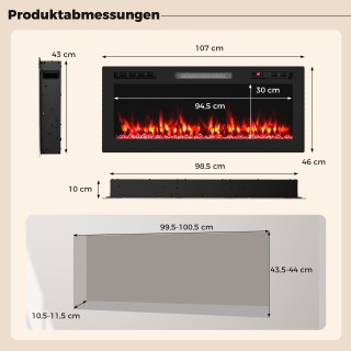 Costway 42 Ηλεκτρικό Τζάκι 750W/1500W με APP Wi-Fi & Τηλεχειριστήρι...