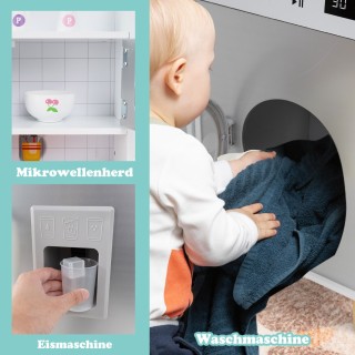 Costway Παιδική Κουζίνα 3 σε 1 με Ψυγείο & Πλυντήριο σε Γκρι Χρώμα ... Costway Παιδική Κουζίνα 3 σε 1 με Ψυγείο & Πλυντήριο σε Γκρι Χρώμα ...