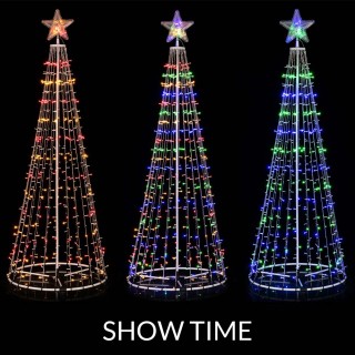 BAKAJI  Φωτεινό Χριστουγεννιάτικο Δέντρο LED RGB Πολύχρωμο 220 cm 5...
