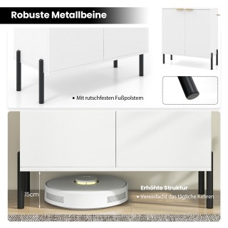 Costway Λευκή Ντουλάπα Μπουφέ 2 Πορτών με Ράφι, Μεταλλικά Πόδια, Πρ... Costway Λευκή Ντουλάπα Μπουφέ 2 Πορτών με Ράφι, Μεταλλικά Πόδια, Πρ...