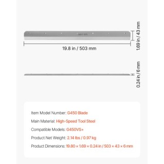 VEVOR Ανταλλακτική Λεπίδα Υψηλής Αντοχής για Κοπτικό G450VS+ DDQZJE... VEVOR Ανταλλακτική Λεπίδα Υψηλής Αντοχής για Κοπτικό G450VS+ DDQZJE...