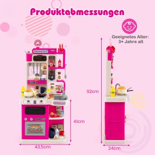 Costway Παιδική Κουζίνα με 95 Αξεσουάρ Παιχνιδόκουζινα για Παιδιά 3...